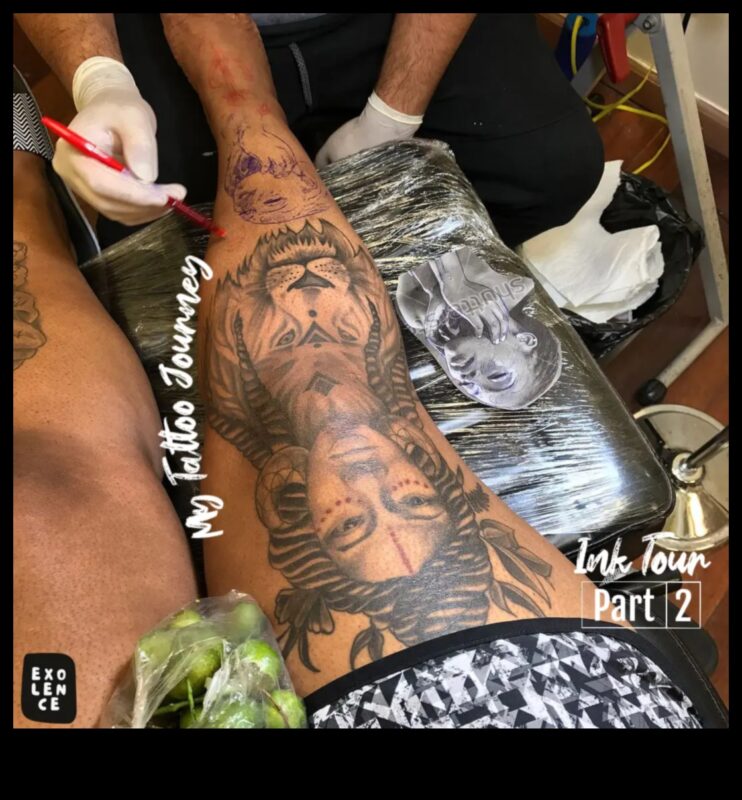 Epic Journeys: Explore the Grandeur of Leg Tattoo Narratives