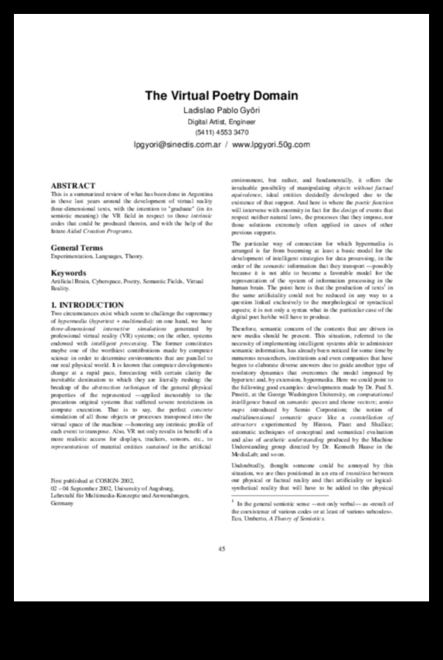 Εικονική ποίηση Η γλώσσα της εικονικής τέχνης σε έναν ψηφιακό κόσμο 1 Εικονική ποίηση: Η γλώσσα της εικονικής τέχνης